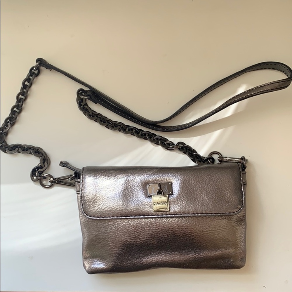 Calvin Klein Metallic Leather Crossbody